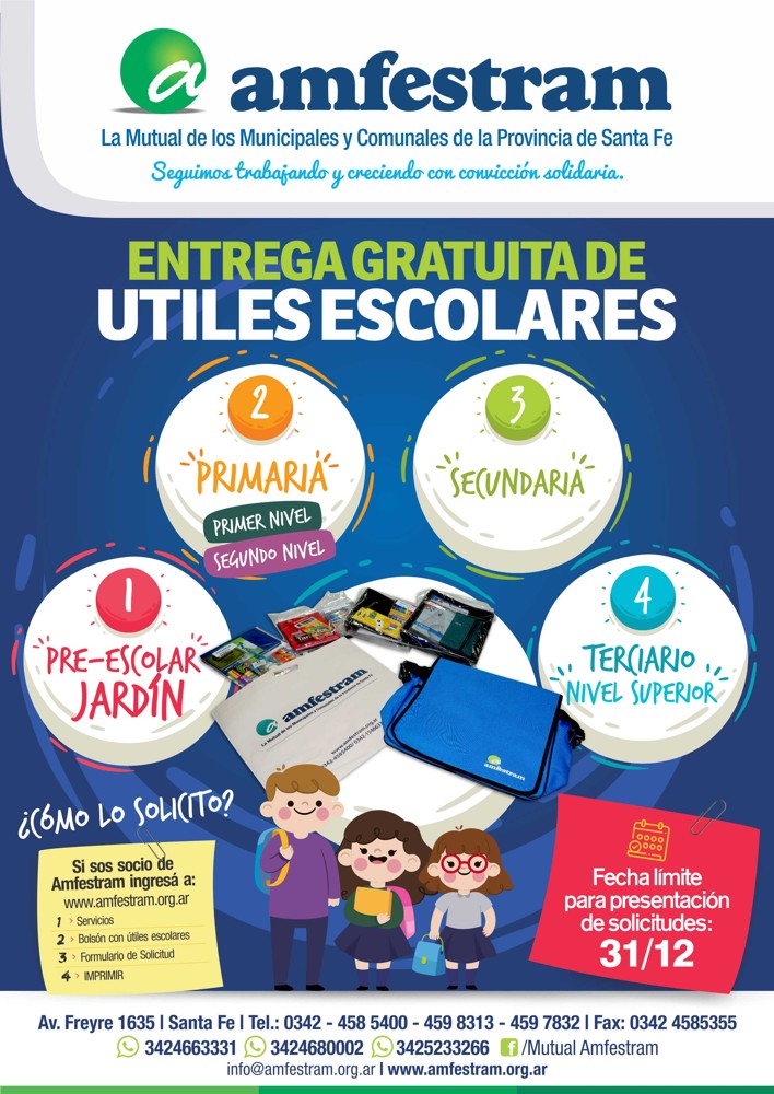 Amfestram - Afiche Utiles escolares