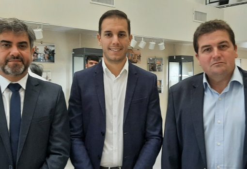 Guillermo Tavernier con delegados de Brasil y Paraguay